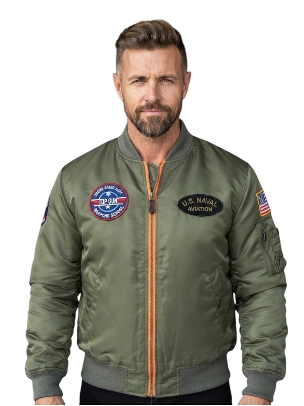 SPIRIT HALLOWEEN Top Gun Maverick Bomber Jacket Green Mens Streetwear XL
